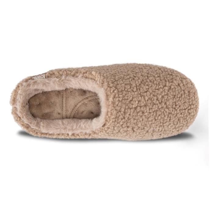 Isotoner® Ladies Borg Swept Back Mule Mink Extra Image 4